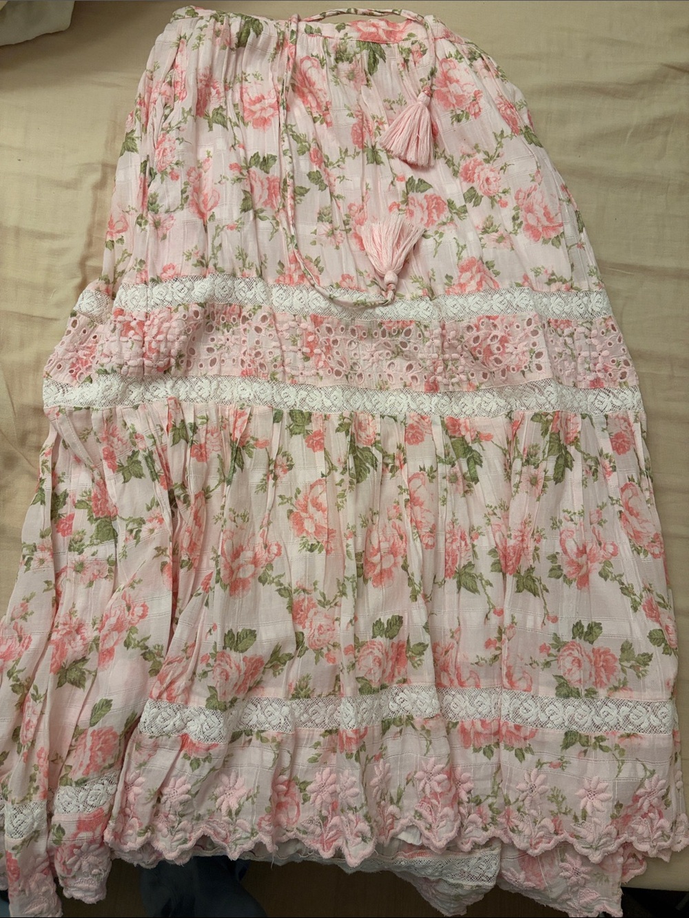 LoveShackFancy Pink Floral Zinnia Skirt - Picture 9 of 9